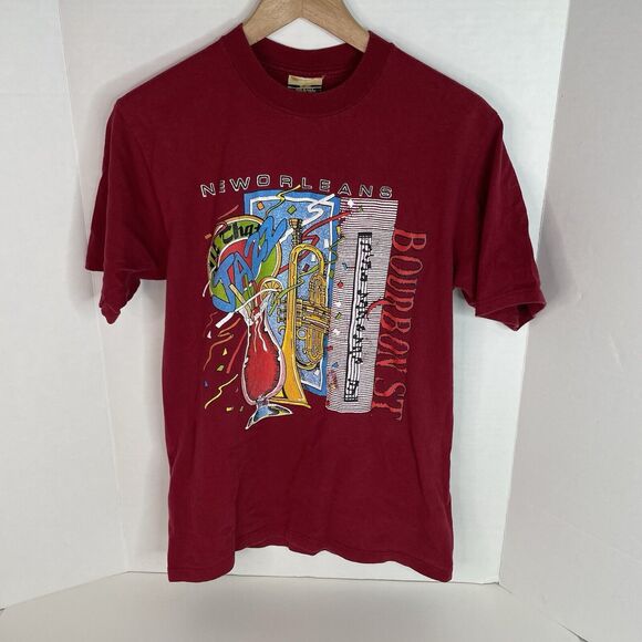 Unbranded Other - Vintage New Orleans Graphic T Shirt, Medium, Red, Short Sleeve, USA